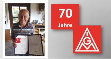 Gerhard Winkler aus Stadtlohn feiert 70-jährige Mitgliedschaft